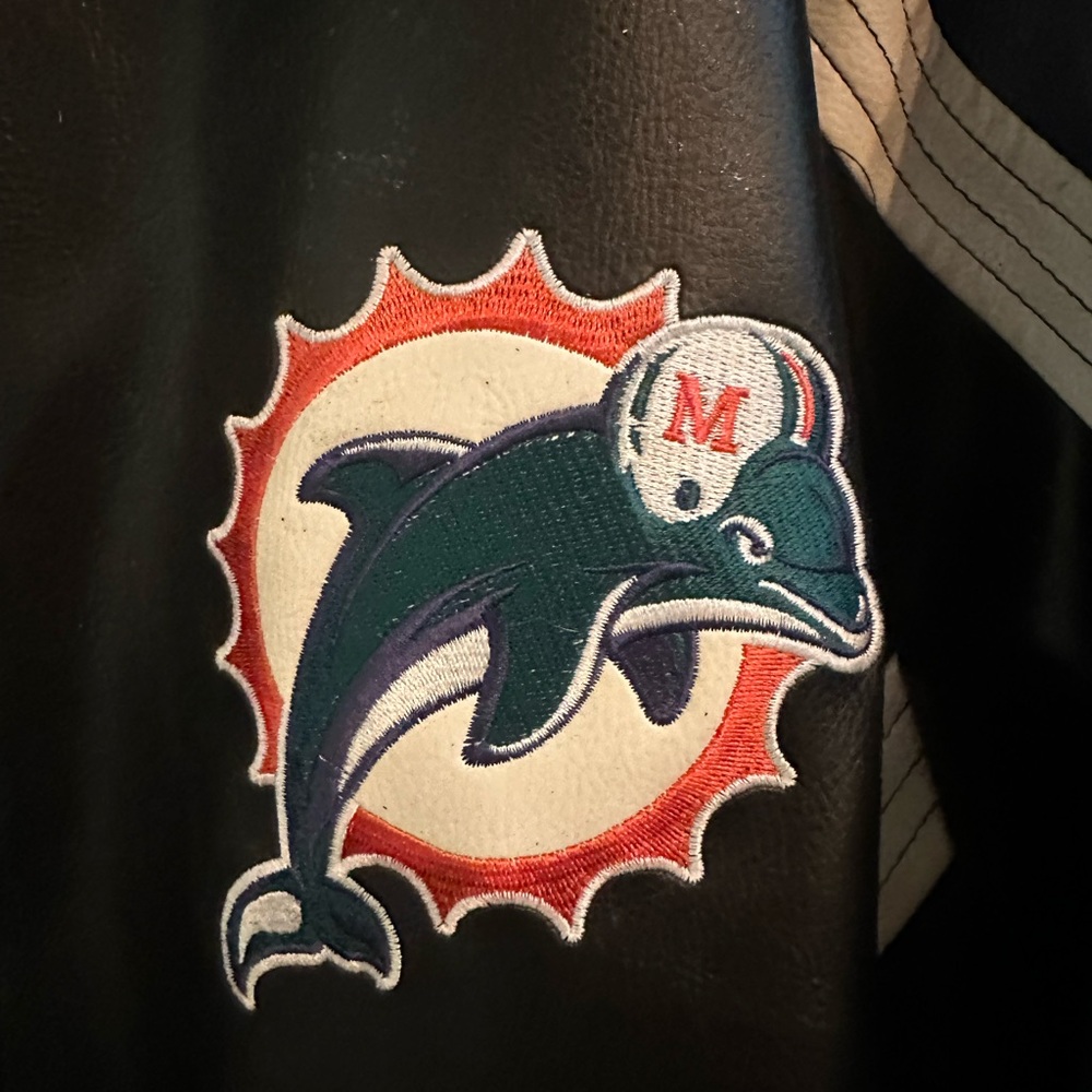 NFL Vintage Miami Dolphin leather jacket